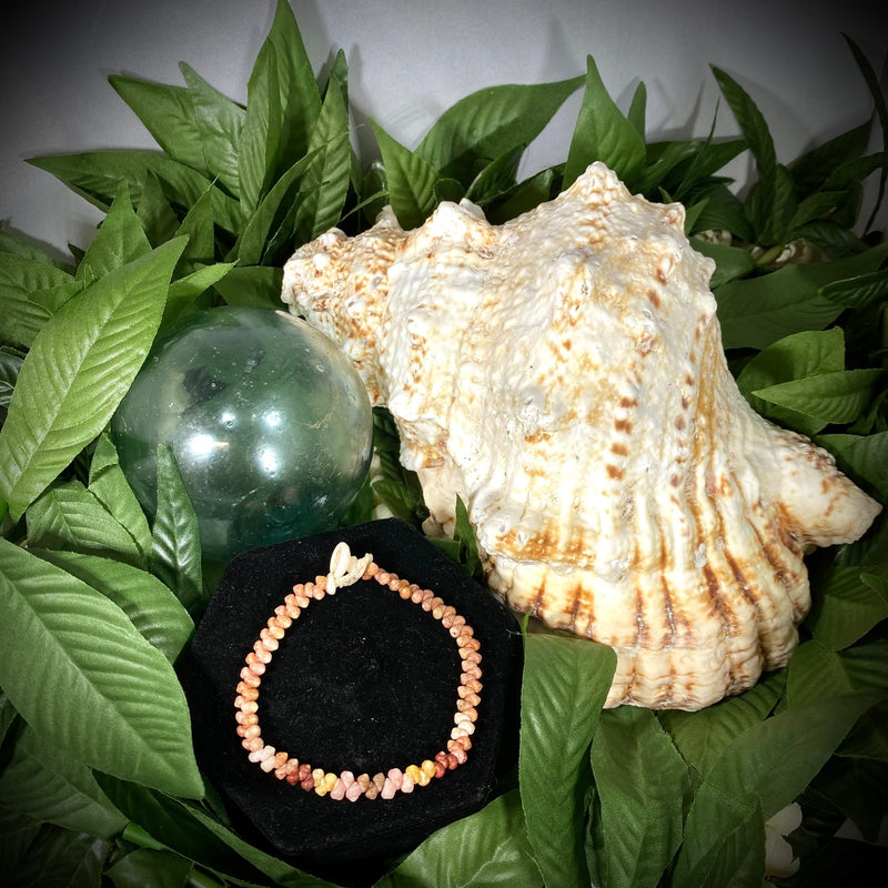 Kauaʻi multi-colored Kahelelani Shell 7.5" Herring Bone Style Bracelet