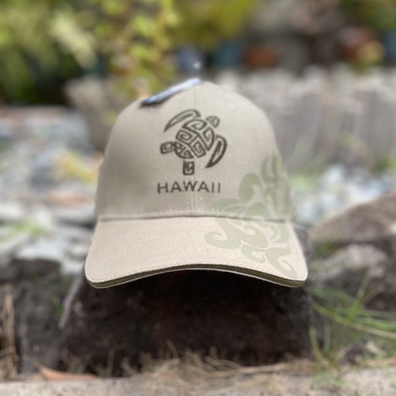 HAT - Tan Tribal Honu/Turtle Hawaii
