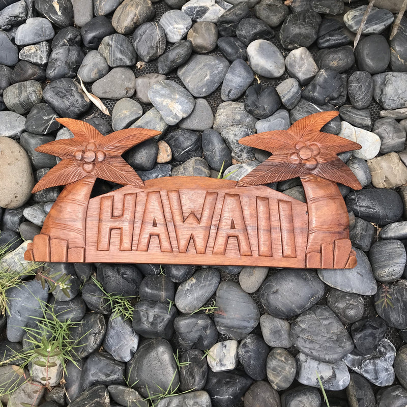 Sign - Wood Hawaii w/ Palm Trees