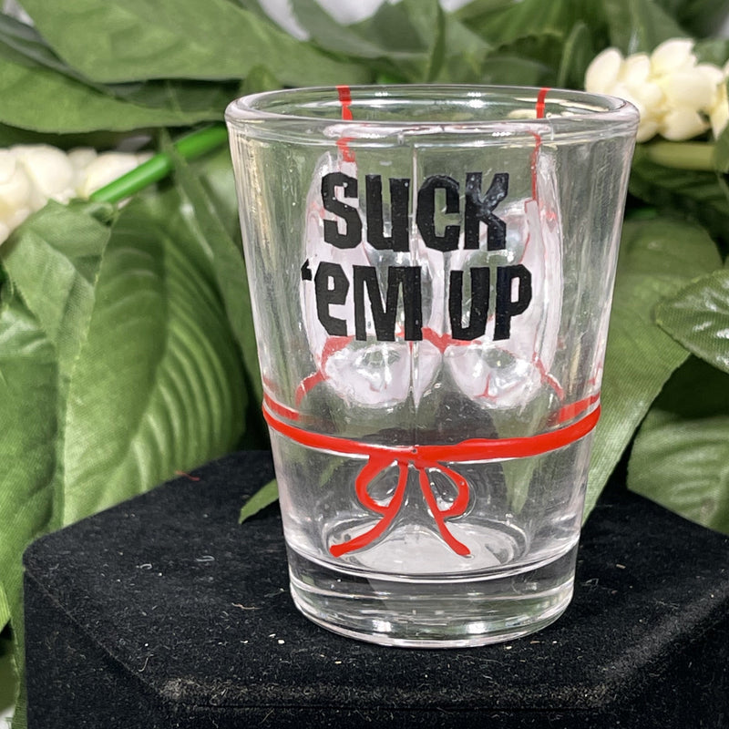 Shot Glass - Suck ‘Em Up Red or Blue
