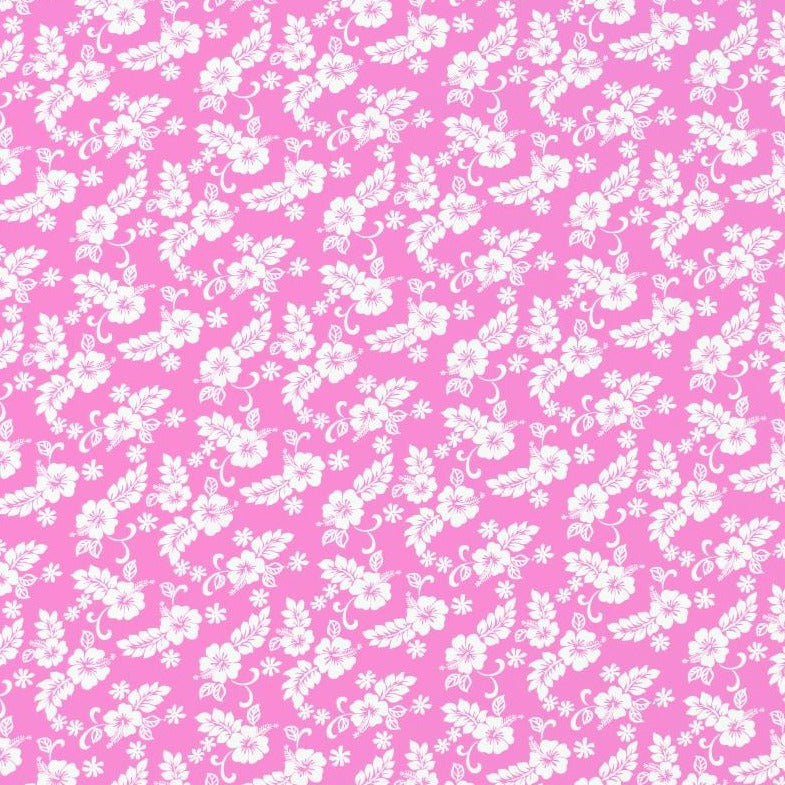 100% Cotton Hawaiian Fabric - Hibiscus - Pink
