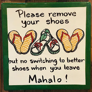 Please Remove Your Shoes Tile