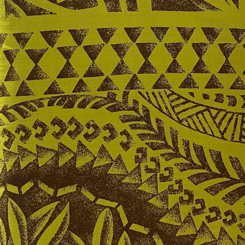 100% Cotton Hawaiian Fabric - Tribal Tattoo Design - Green