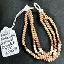 3 Strand multi-colored Kauaʻi Kahelelani Shell 7.5" Herring Bone Style Bracelet