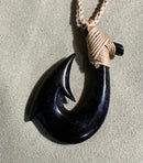 Buffalo Horn Black Fish Hook Pendant
