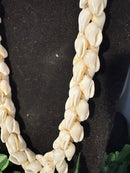 Ni'ihau Alilea Shell Pikake Style Lei 26" and Earring Set