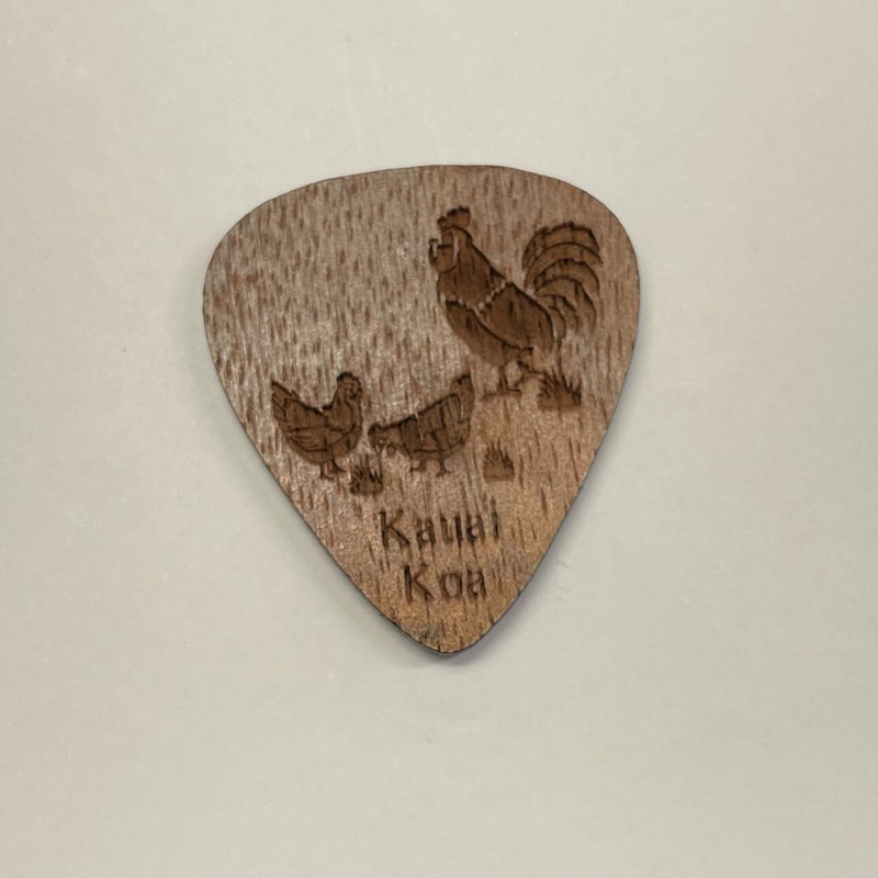 Kauai Guitar Koa Picks - Kauai Chickens