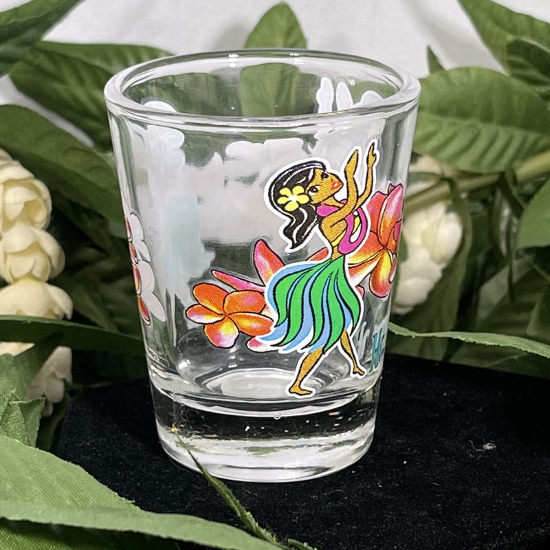Shot Glass - Pink Plumeria Hula Dancer