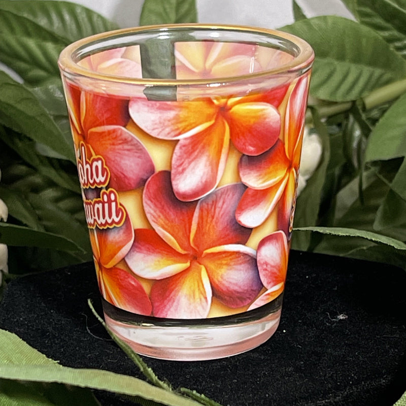Shot Glass - Aloha Hawaii Plumeria