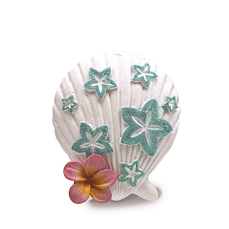 Plumeria Seashell Poly-Resin Ornament