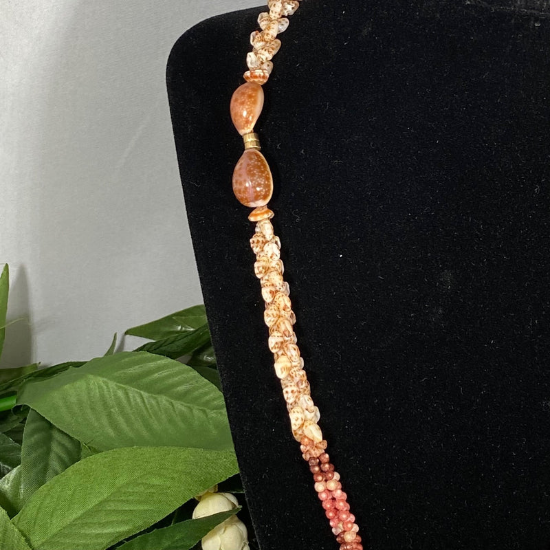 Kaua'i multi-colored Momi and Kahelelani Shells Kīpona Style Lei