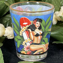 Shot Glass - Vintage Hawaii Surfer Girl w/ Surfboard