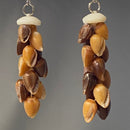 Ni'ihau Golden and Dark Brown Pōleho Shell Earrings