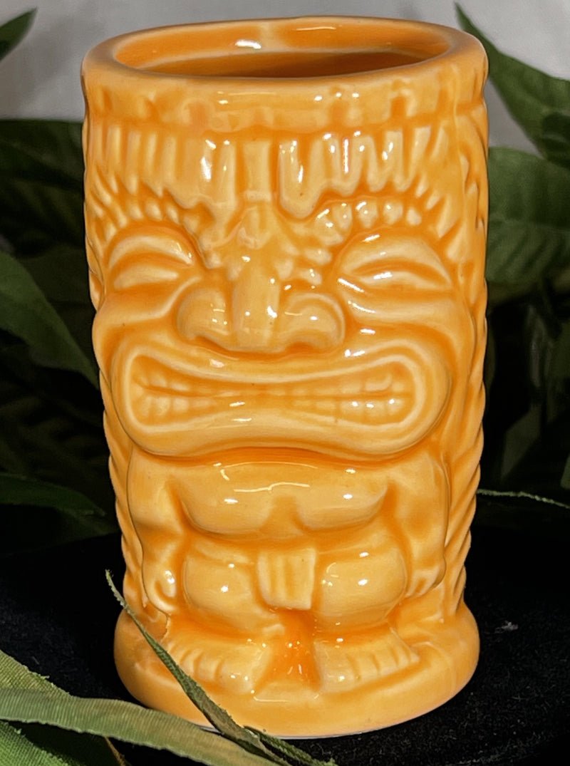Shot Glass - Ceramic Orange Tiki