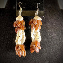 Ni'ihau Dark Brown Pōleho With Rice Shell Earrings