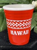 Ceramic Shot Glass - Tribal Hawaii Red Or Blue