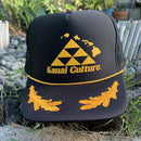 Kauai Culture -Gold Oak Leaf- Black Trucker