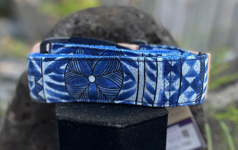 Ukulele Straps - Blue Hibiscus Hawaiian Print
