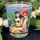 Shot Glass - Vintage Hawaii Surfer Girl w/ Surfboard