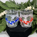 Shot Glass - Bottoms Up Blue Or Red