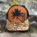 Koa Wood Black Mesh/Snap back KAUAI Coconut Tree & Sunburst Rim
