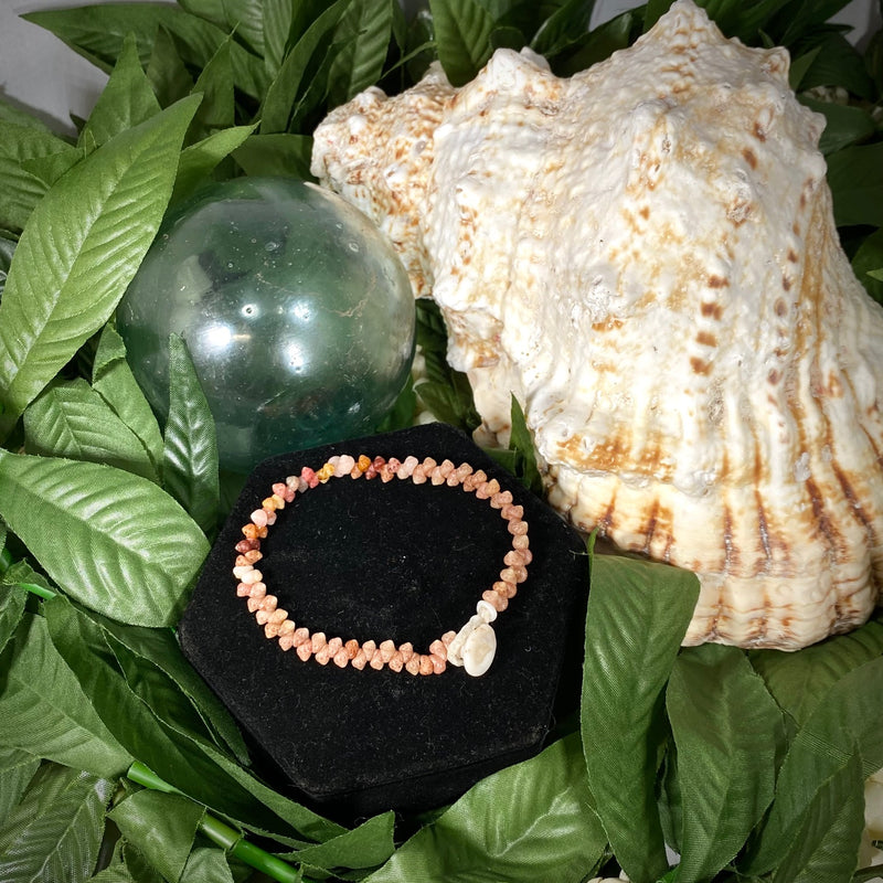 Kauaʻi multi-colored Kahelelani Shell 7" Herring Bone Style Bracelet