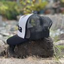 Hat - Black Trucker - Aloha Pineapple - White background