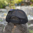 Koa Wood Black Mesh/Snap back KAUAI Coconut Tree & Sunburst Rim