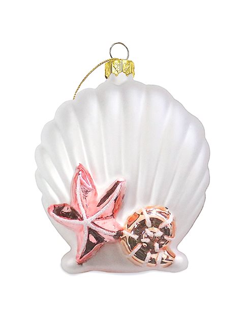 Seashell Elegance Glass Ornament