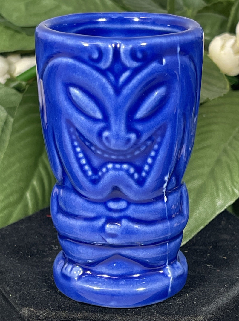 Shot Glass - Ceramic Light Blue Tiki