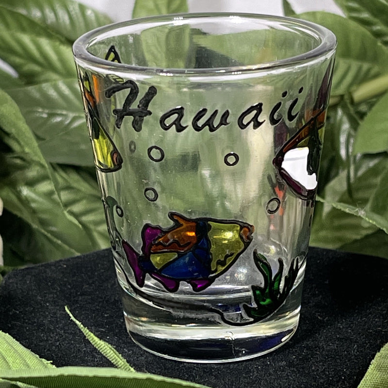 Shot Glass - Stained Glass Humuhumunukunukuāpua’a (Reef Triggerfish)