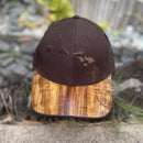 Koa Wood Bill Cap - Hawaiian Island Chain - 3 Honu/Turtle Brim