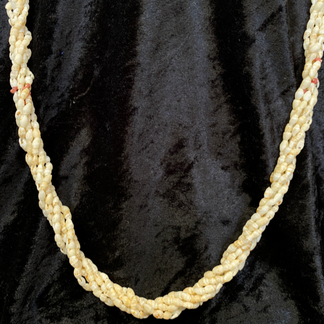 Ni'ihau Rice Shell with pink Kahelelani 5-Strand Lei & Earring Set