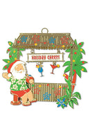 Tiki Bar Santa Collectible Metal Die-cut Ornament
