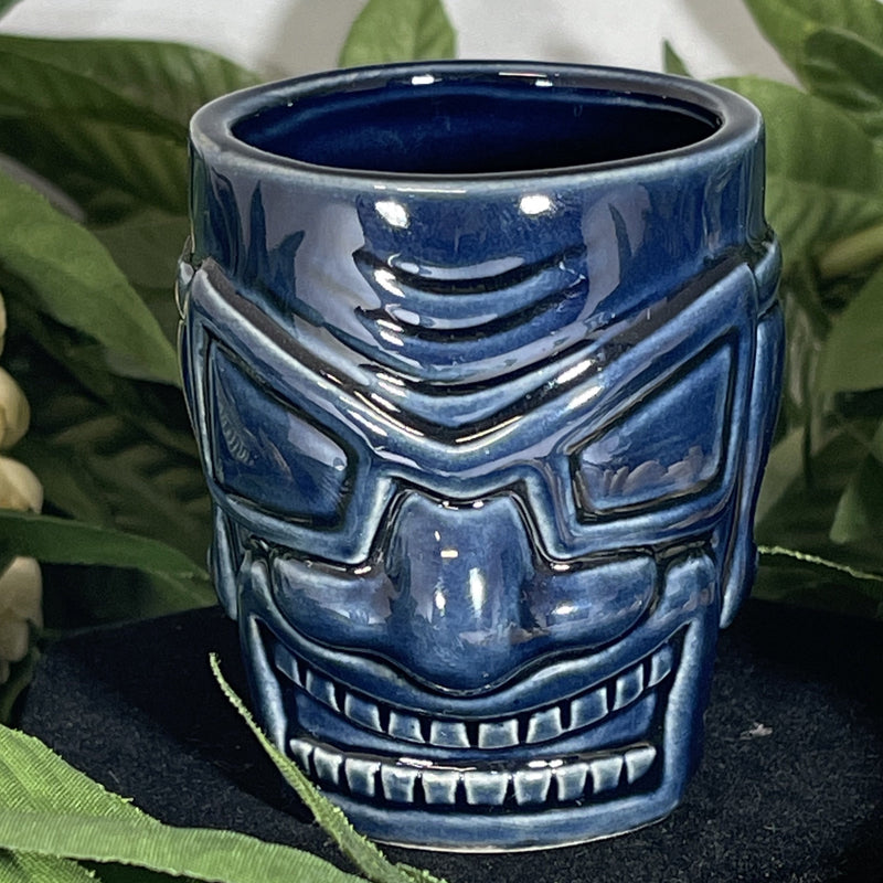Shot Glass - Ceramic Dark Blue Tiki