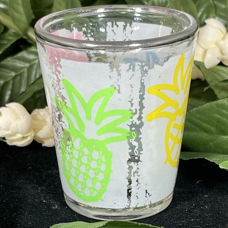 Shot Glass - White Neon Pineapple