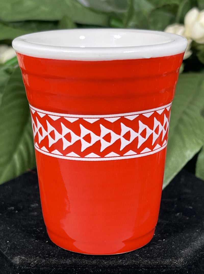 Ceramic Shot Glass - Tribal Hawaii Red Or Blue