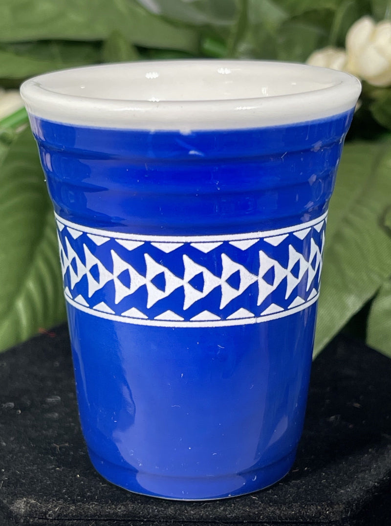 Ceramic Shot Glass - Tribal Hawaii Red Or Blue