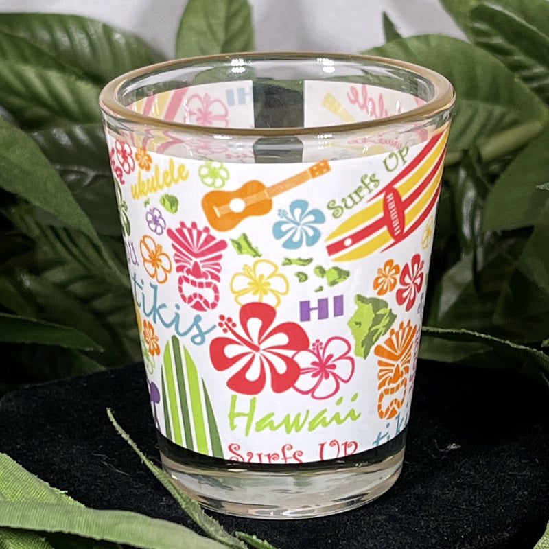 Shot Glass - White and Clear Hawaii