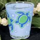 Shot Glass - Clear Light Blue And Green Honu
