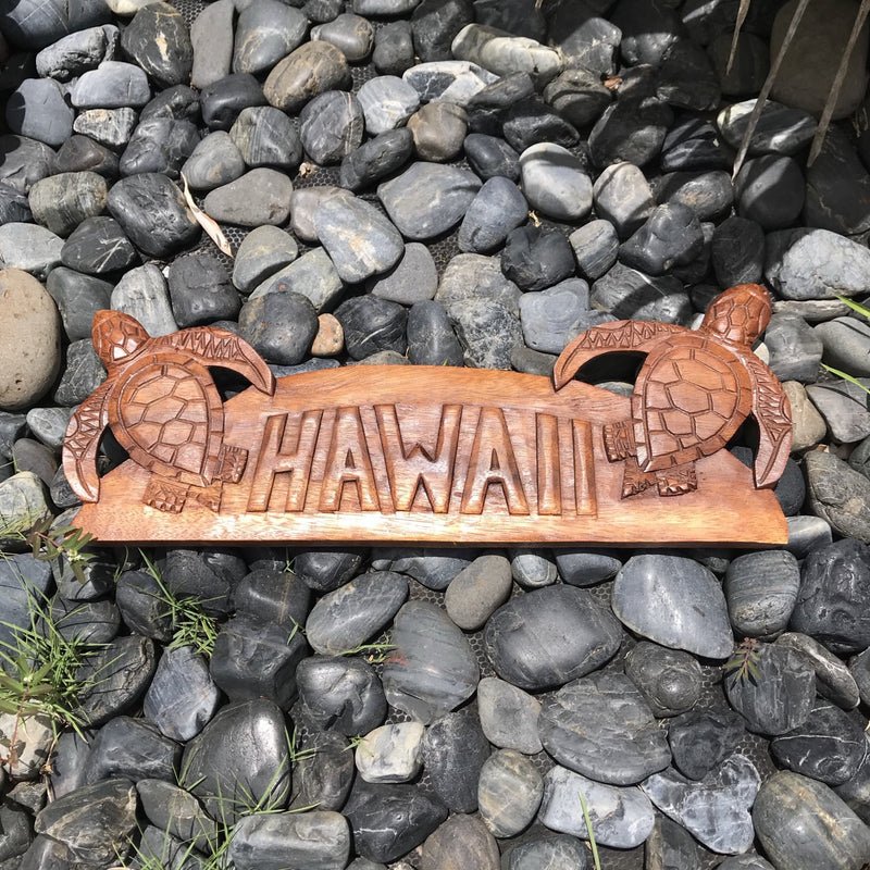 Sign - Wood Hawaii w/ Two Honu