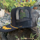 Kauai Culture -Gold Oak Leaf- Black Trucker