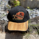 Koa Wood Black or Brown Kauai Island Hat w/ Tribal Waves Rim