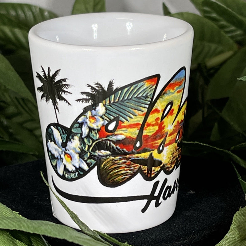 Shot Glass - Ceramic Aloha Hawaii