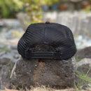 Koa Wood Black Mesh/Snap back Hawaii Coconut Tree & Sunburst Rim