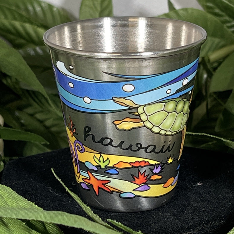 Stainless Steel Shot Glass - Hawaiian Turtles