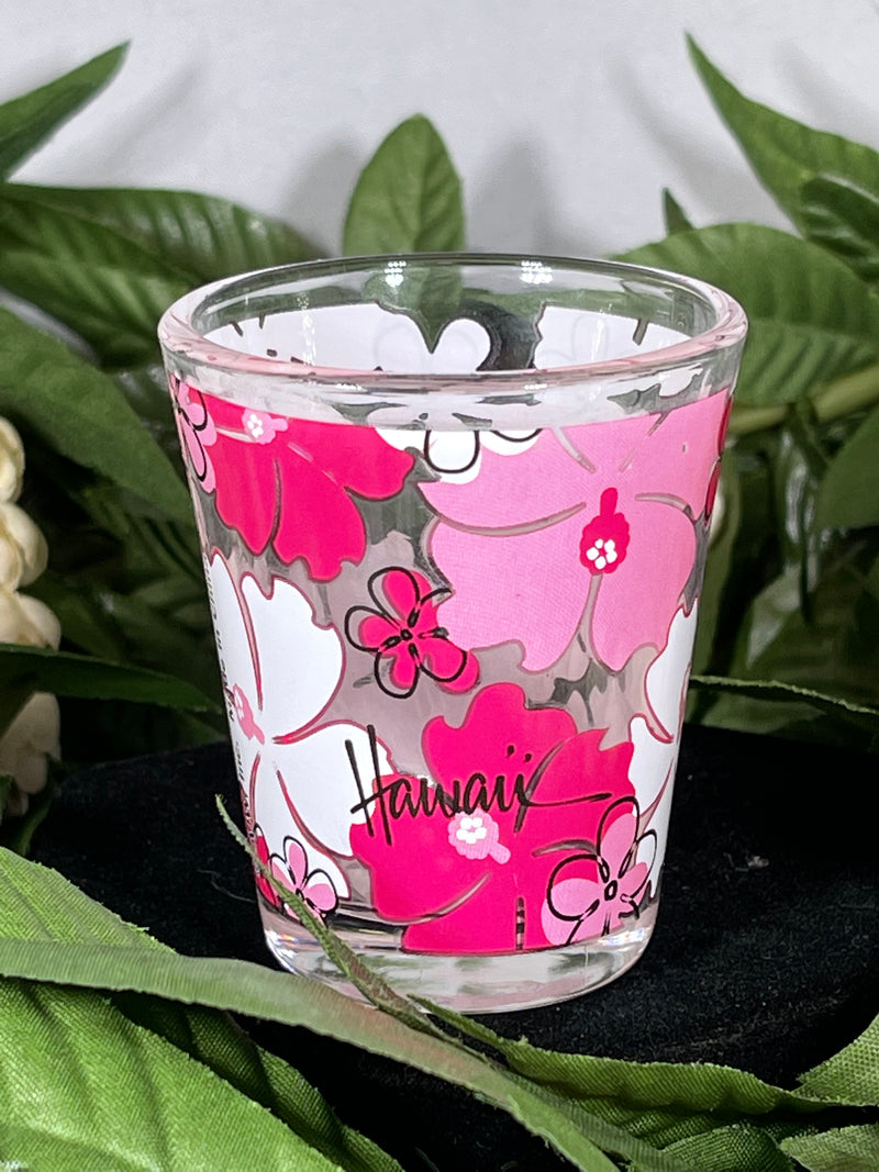 Shot Glass - Plumeria Hawaii Pink