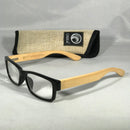 Bamboo Reading Glasses - Glossy Black Ohekai Bamboo Readers