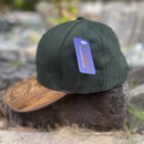 Koa Wood Black Hat w/ Island Chain Wood Stamp & Sunburst Rim