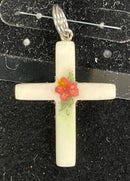 Deer Horn Jewelry - Hibiscus Cross Pendant